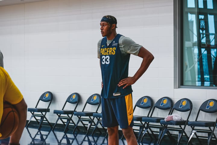 Myles Turner has a new job and new fans. What he left behind is all business.